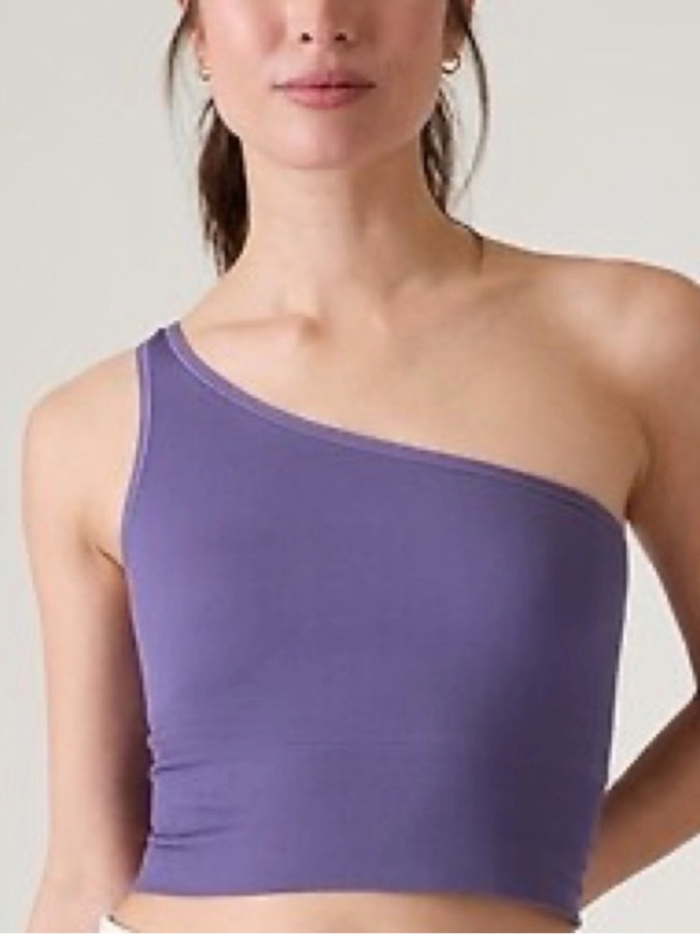 Athleta ‘AURORA’ ribbed One-Shoulder Crop Tank in Lilac